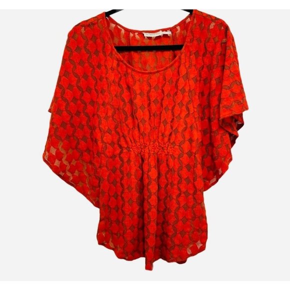 Anthropologie Tops - Anthropologie Red Patterned Blouse